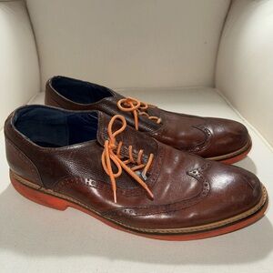 COLE HAAN Great Jones Wing Tip Shoes Brown/Orange 11.5